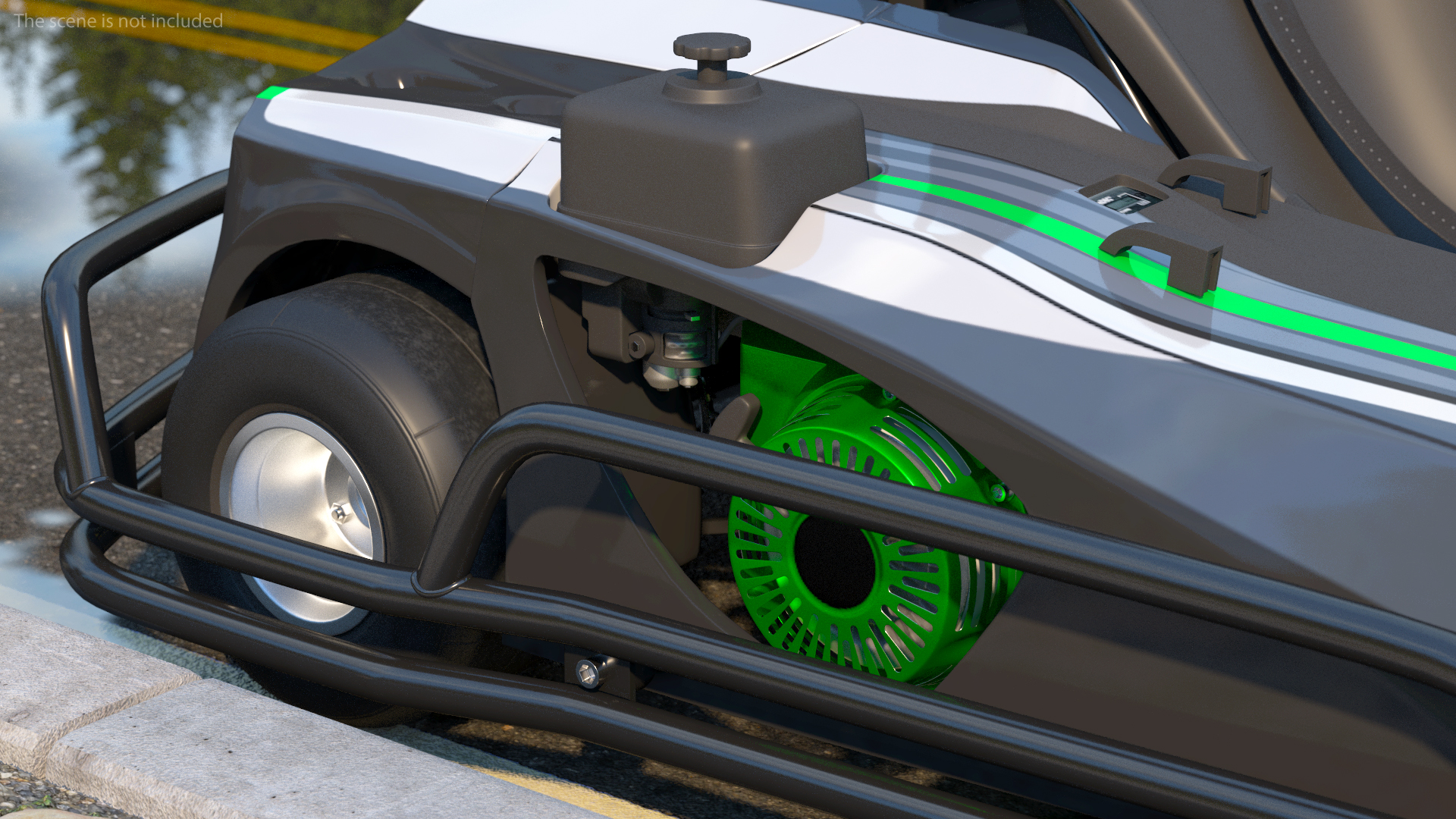 3D Petrol Powered Kart with Roll Bar model