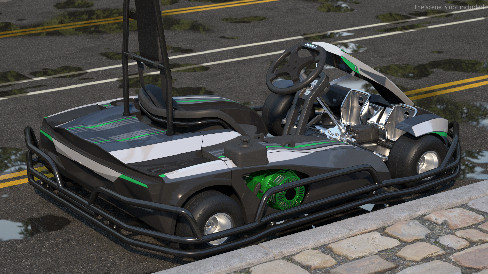 3D Petrol Powered Kart with Roll Bar model