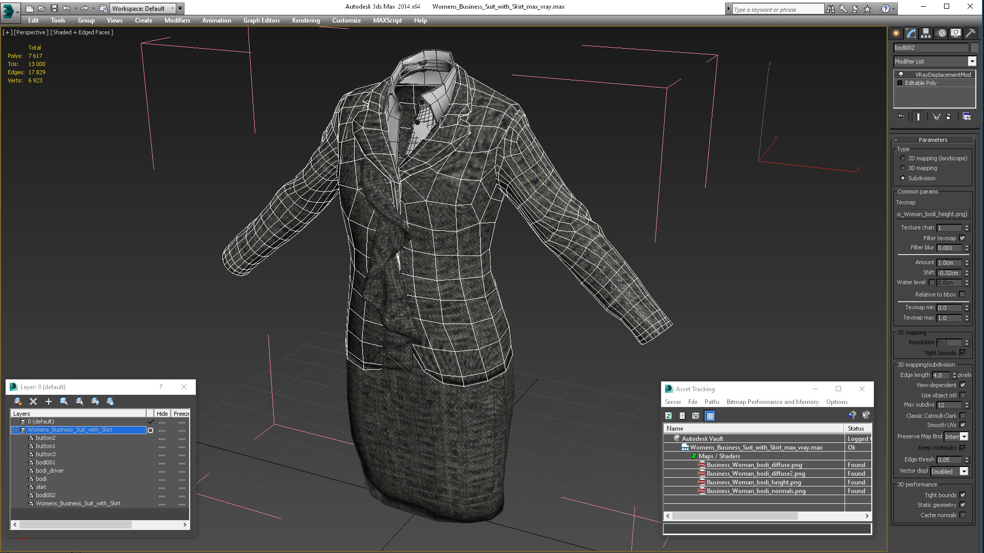 3D Womens Business Suit with Skirt