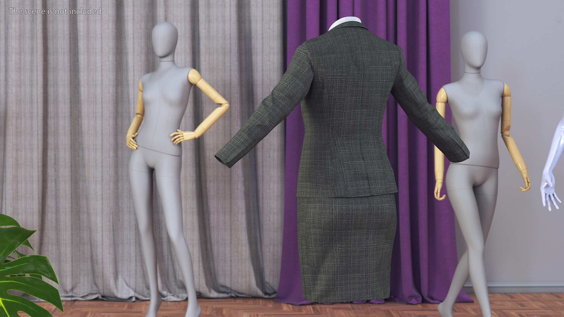 3D Womens Business Suit with Skirt