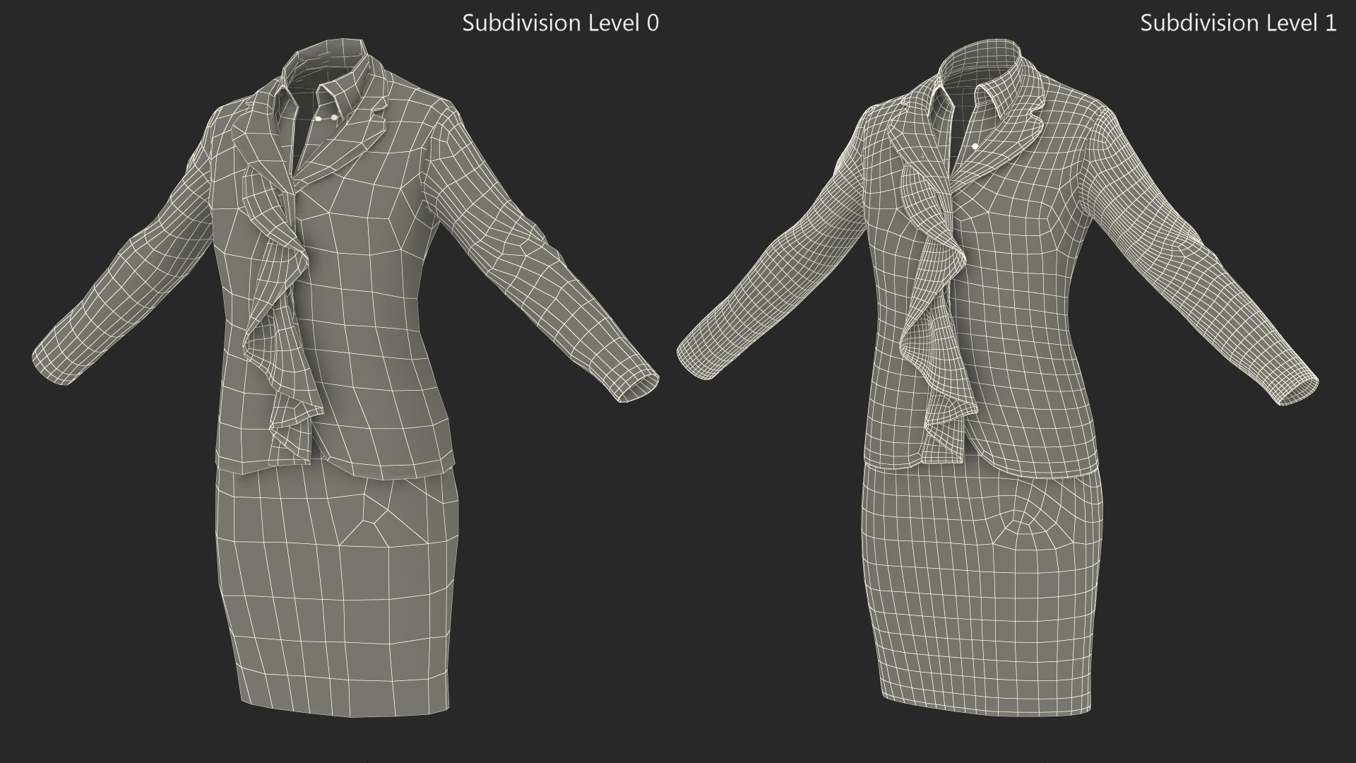 3D Womens Business Suit with Skirt