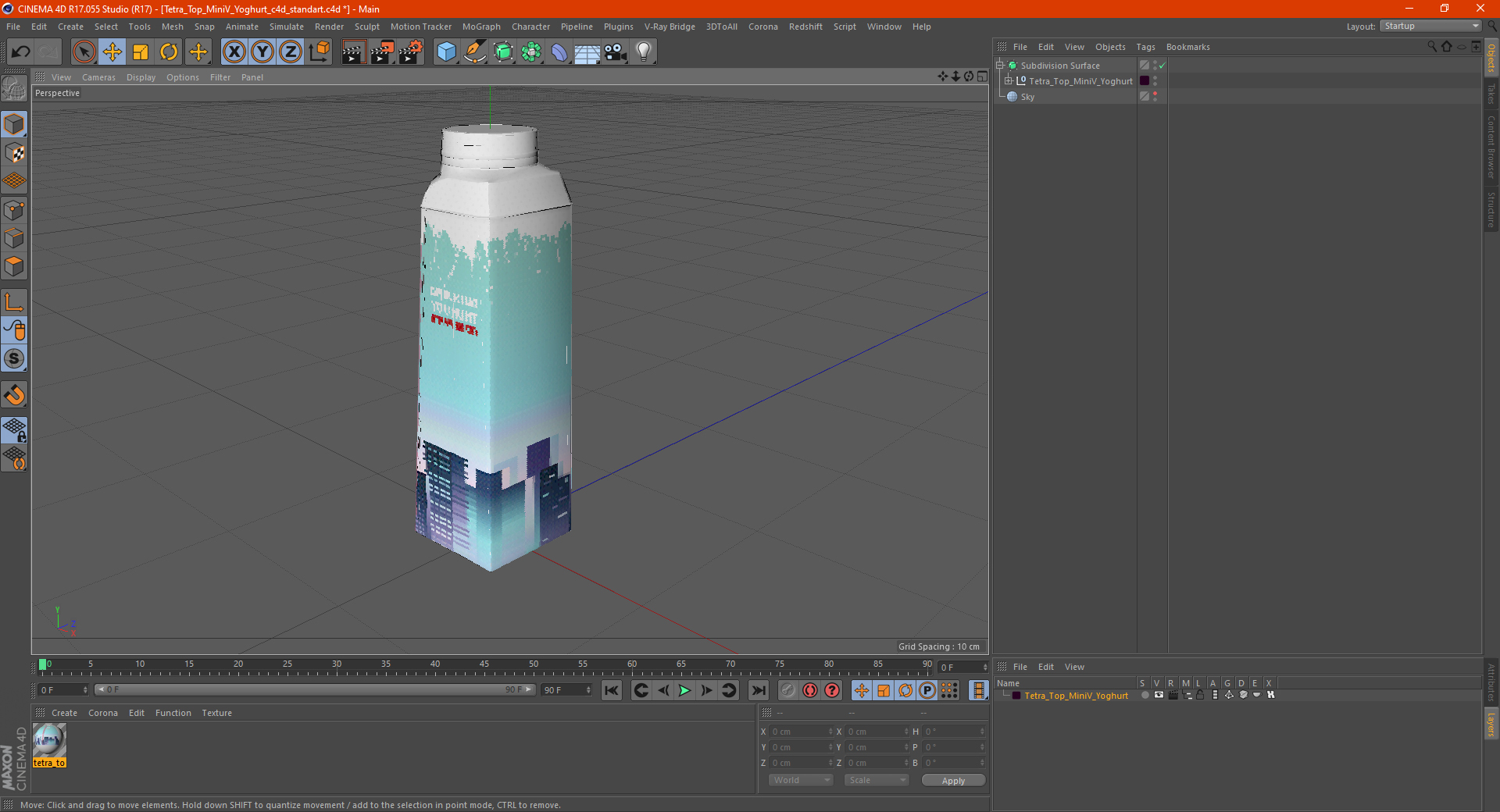 3D Tetra Top MiniV Yoghurt model