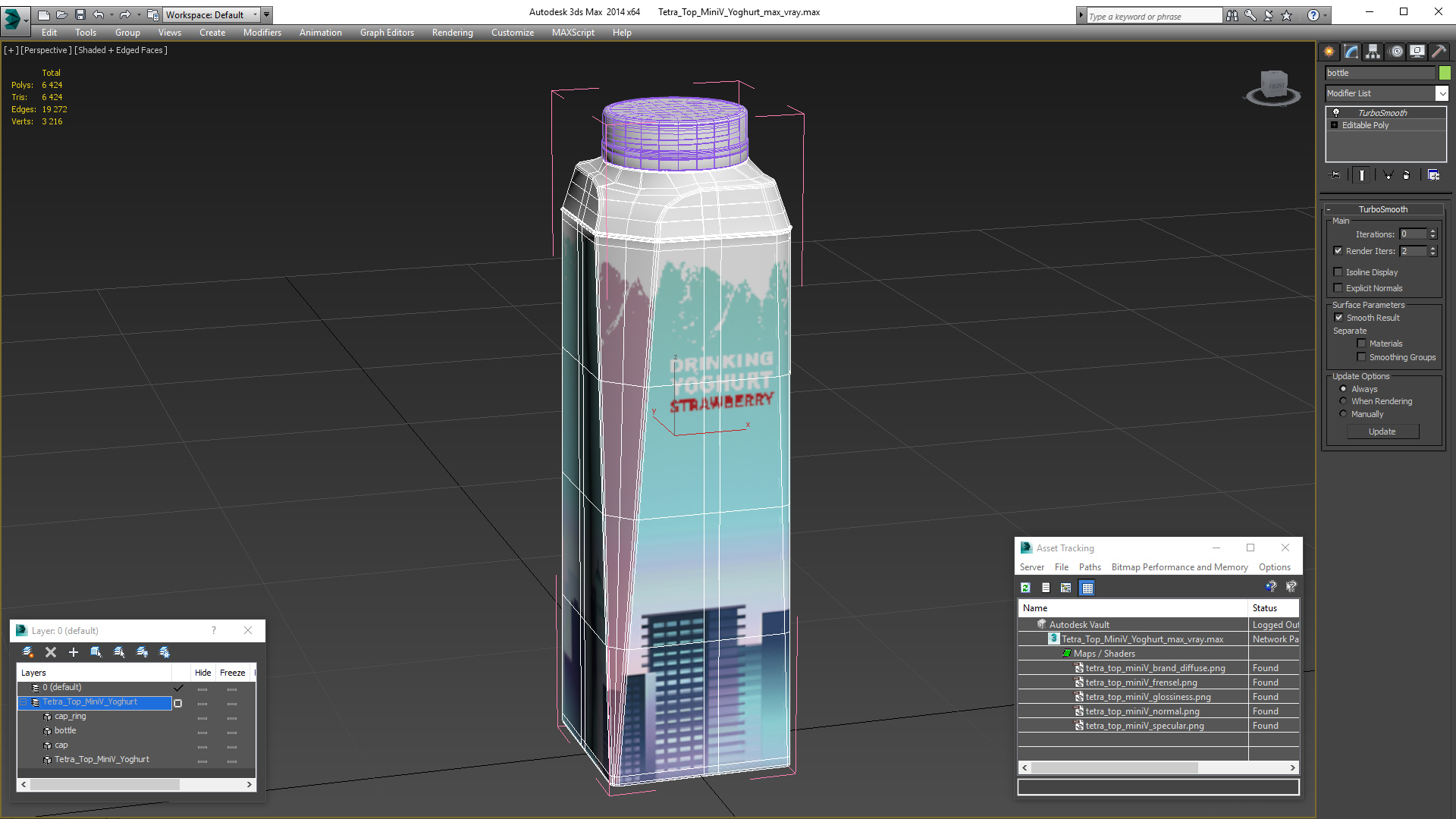 3D Tetra Top MiniV Yoghurt model