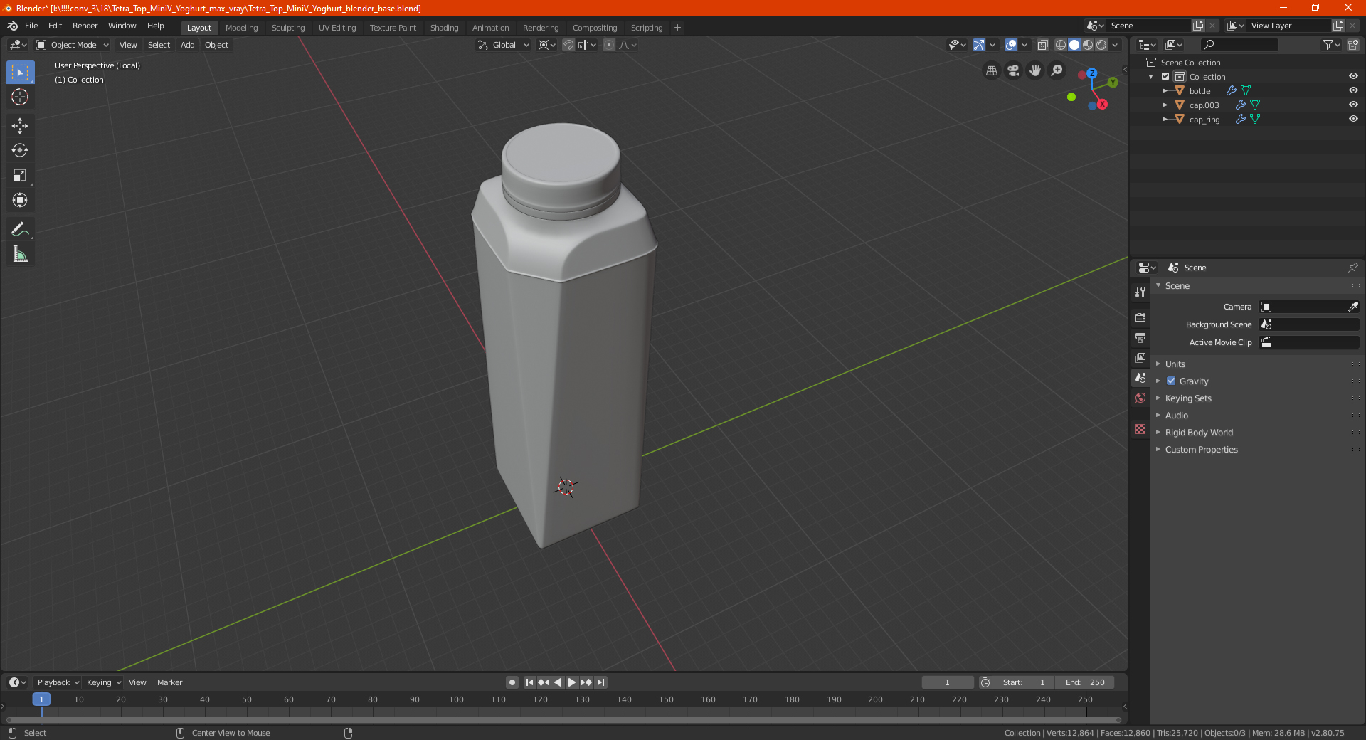 3D Tetra Top MiniV Yoghurt model