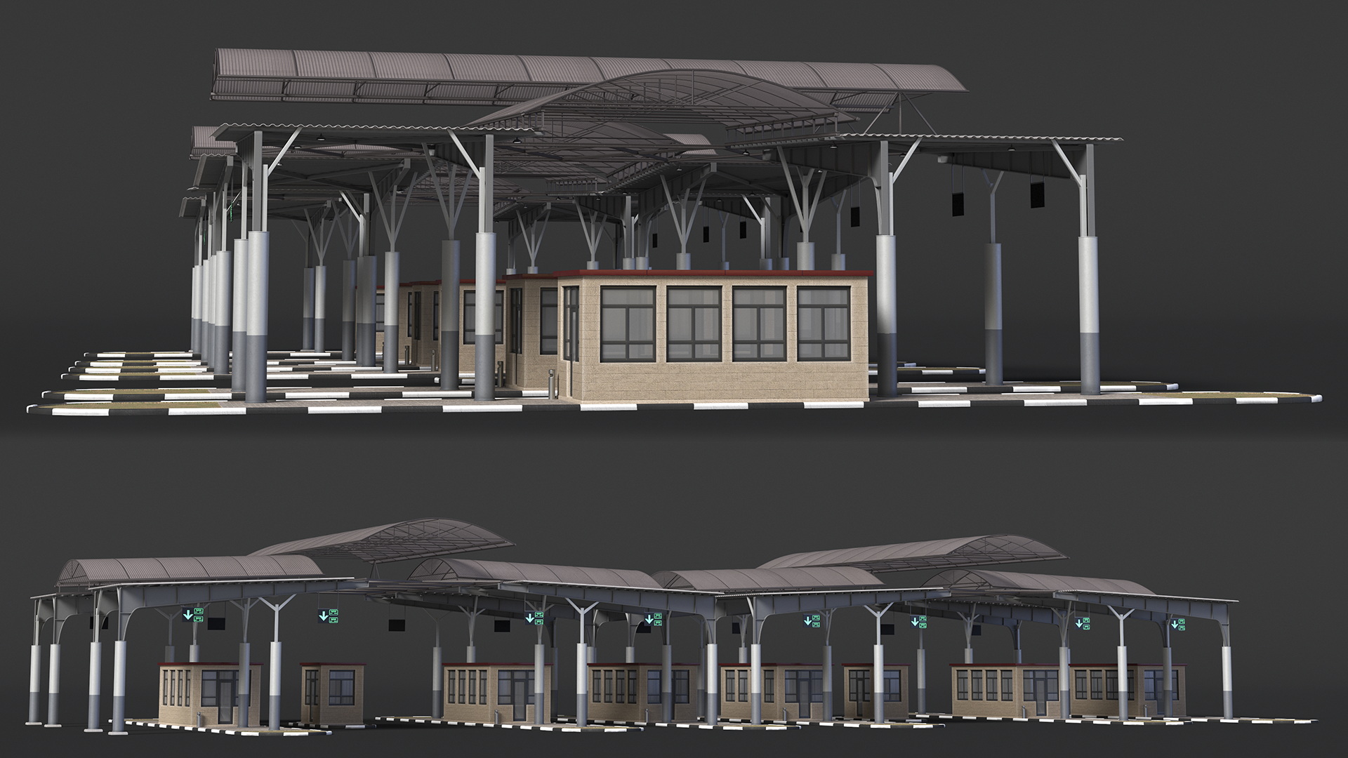 3D Large Border Checkpoint model