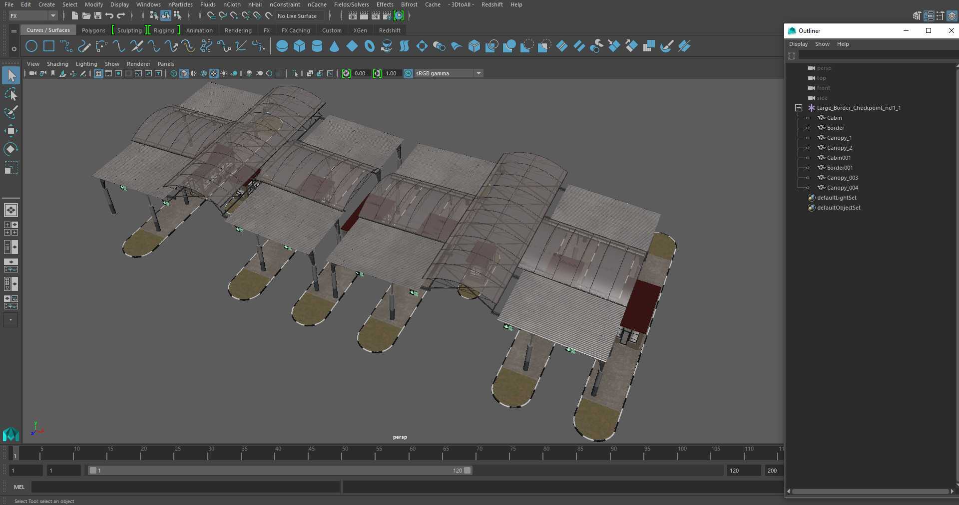 3D Large Border Checkpoint model