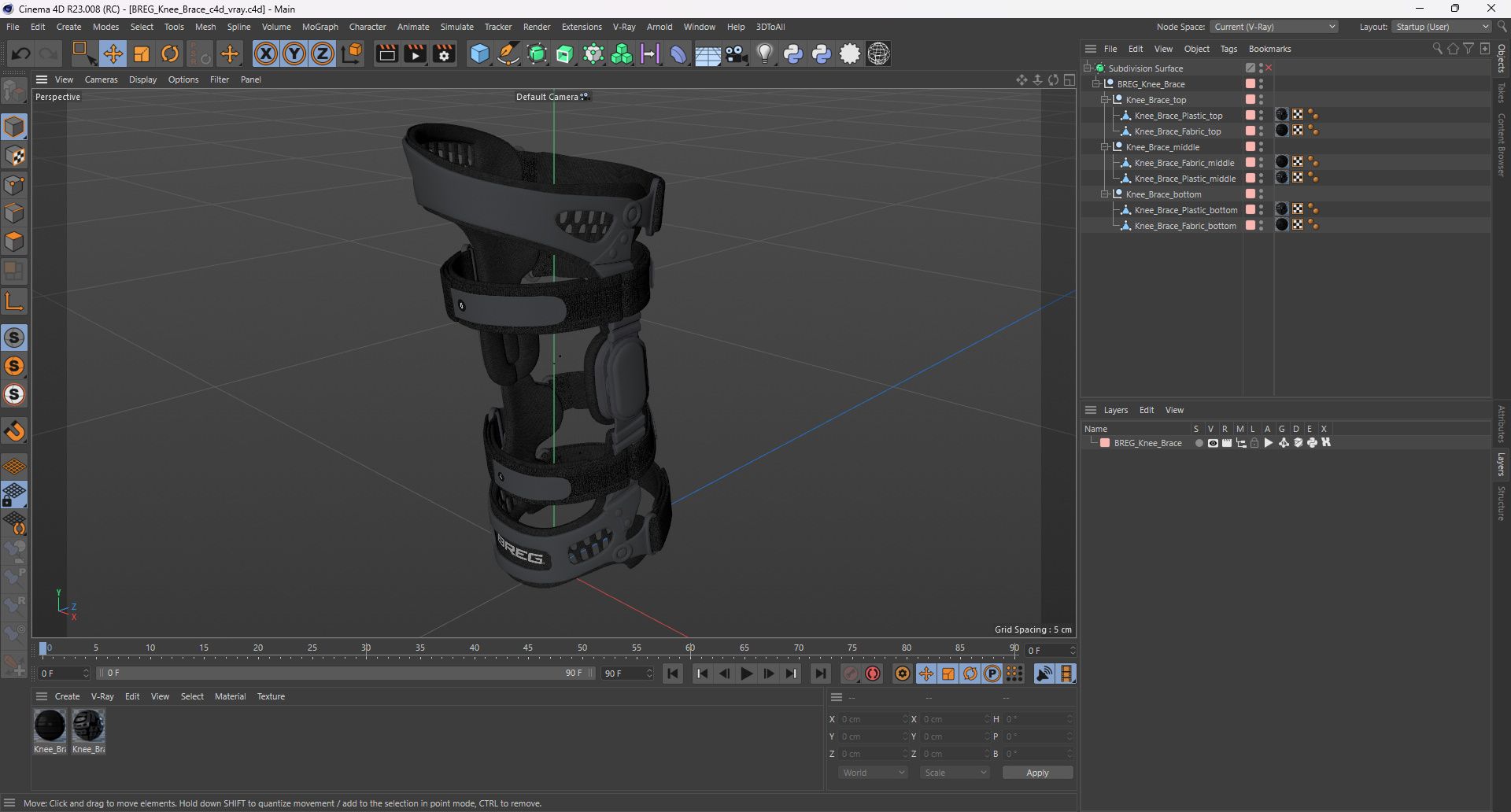 3D model BREG Knee Brace