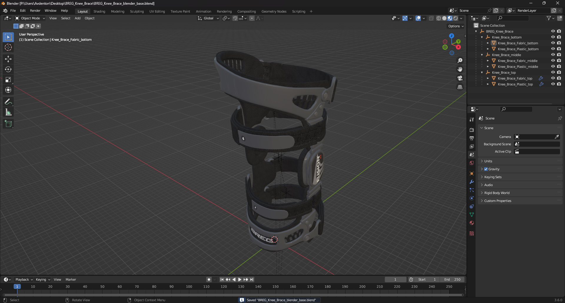 3D model BREG Knee Brace