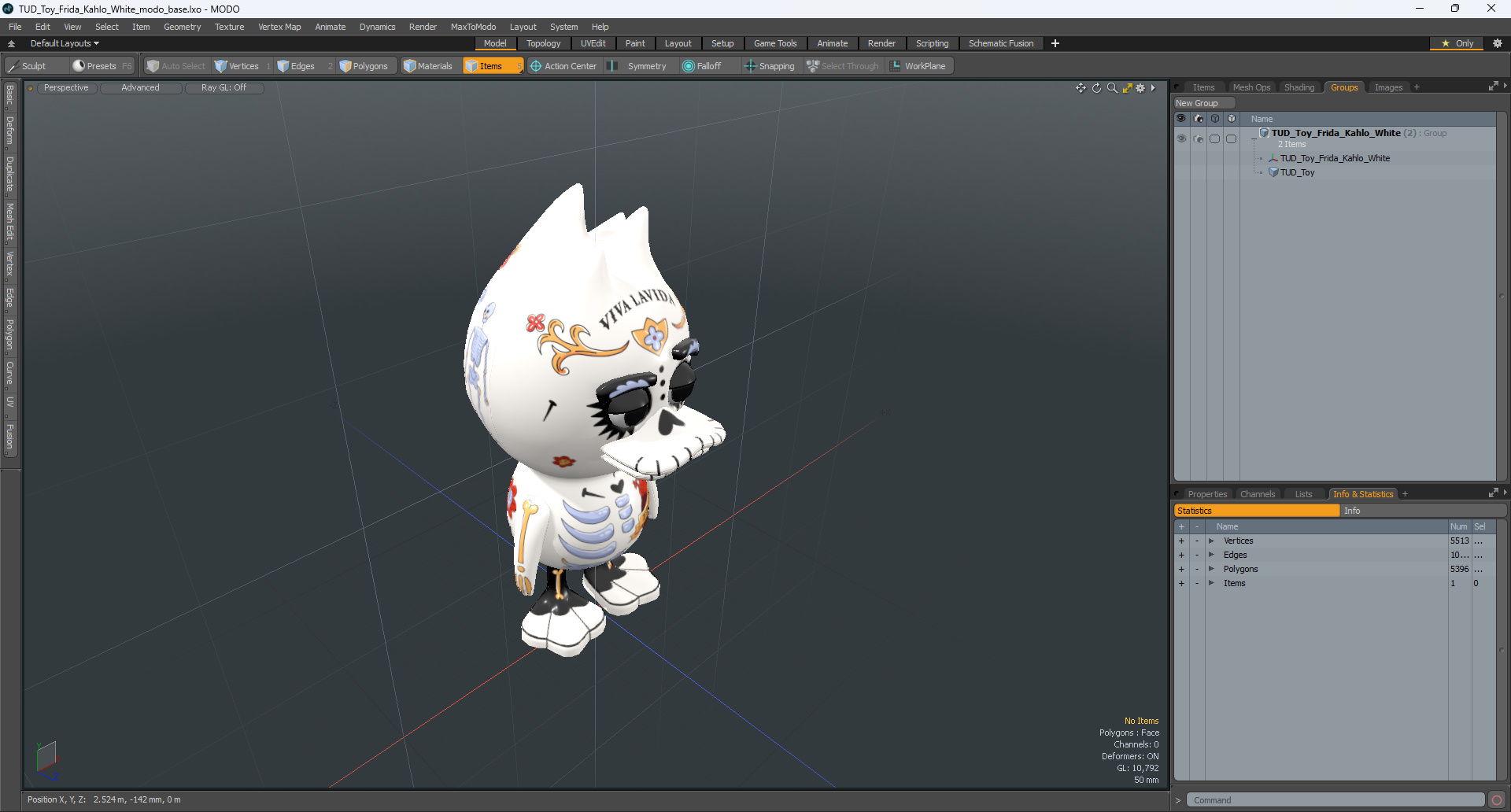 3D model TUD Toy Frida Kahlo White