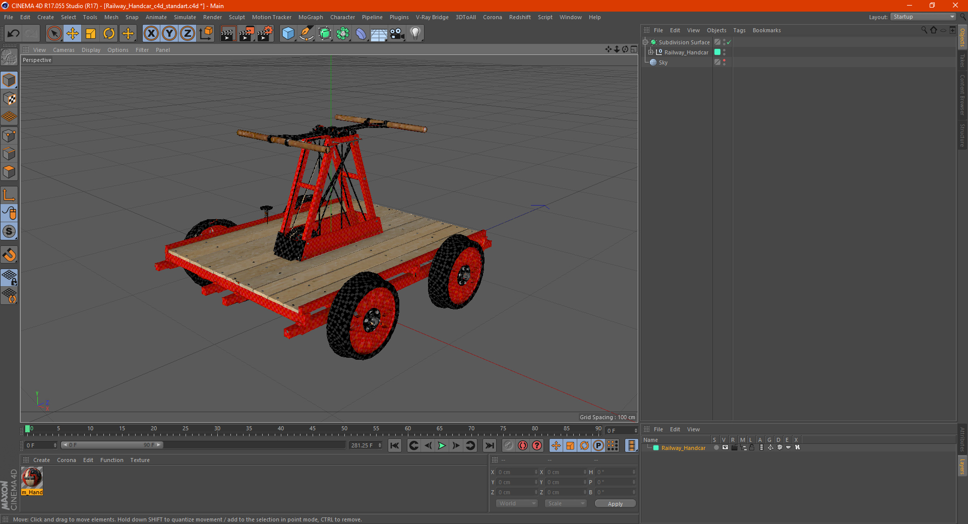 3D model Railway Handcar