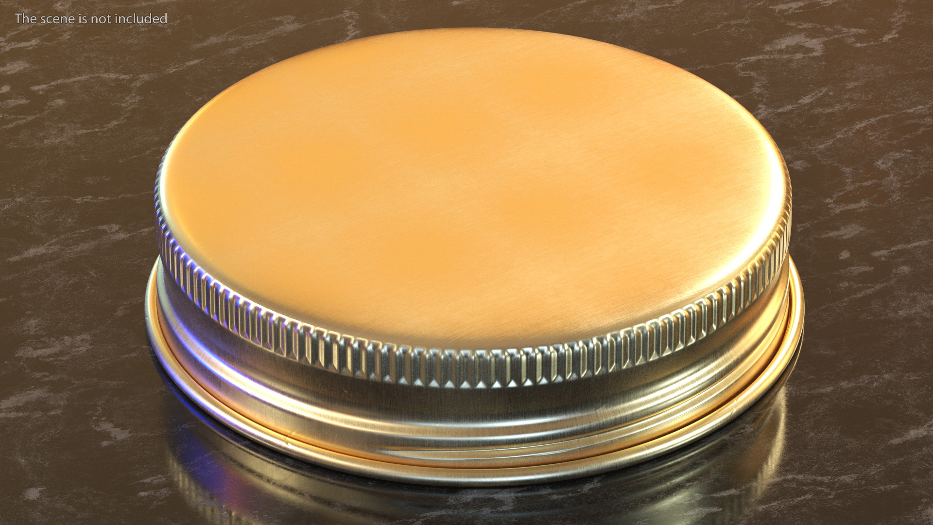 3D 38mm Aluminium Bottle Screw Cap Golden model