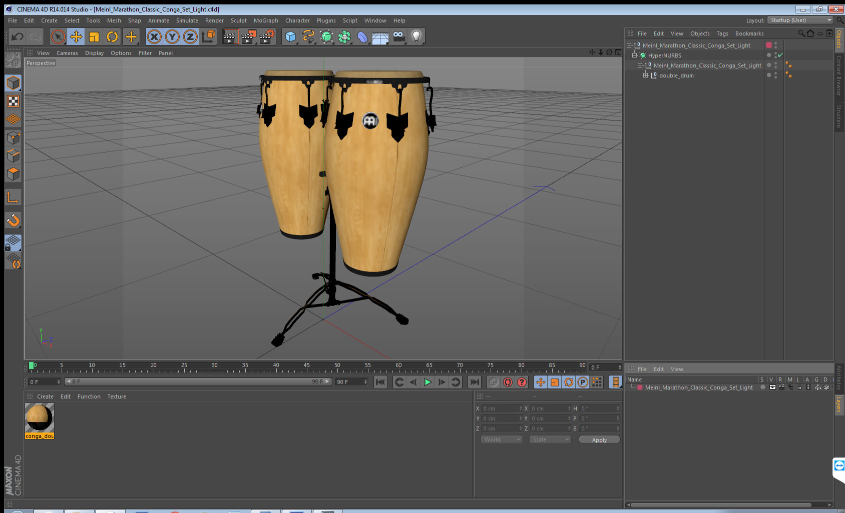 3D Meinl Marathon Classic Conga Set Light model
