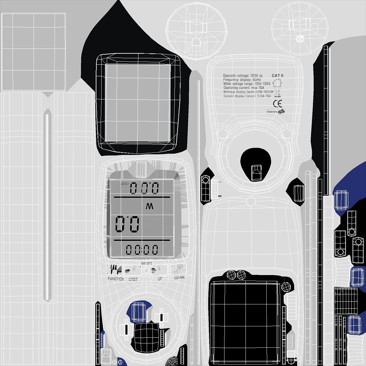 Power Meter US Plug 3D model
