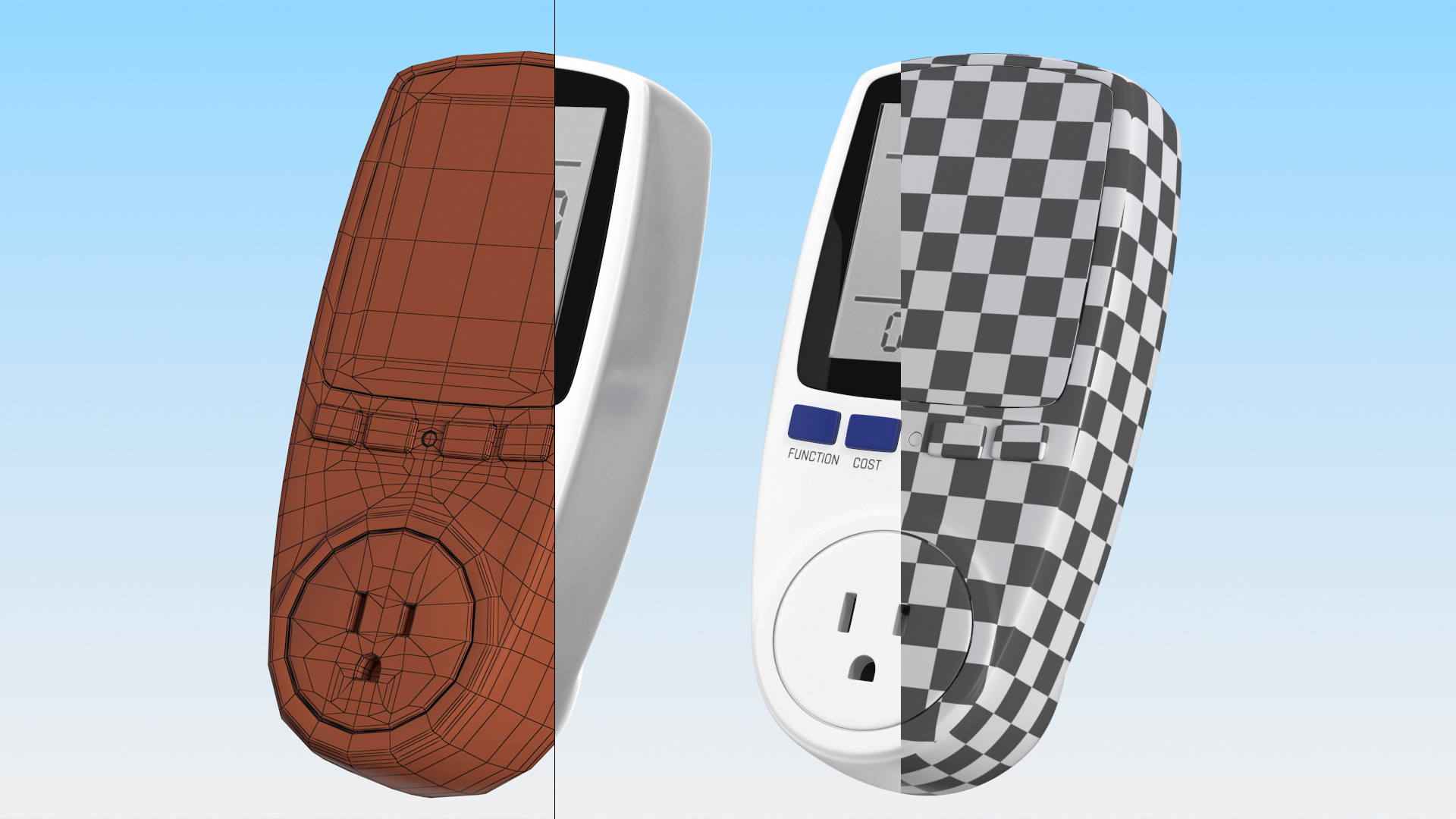 Power Meter US Plug 3D model