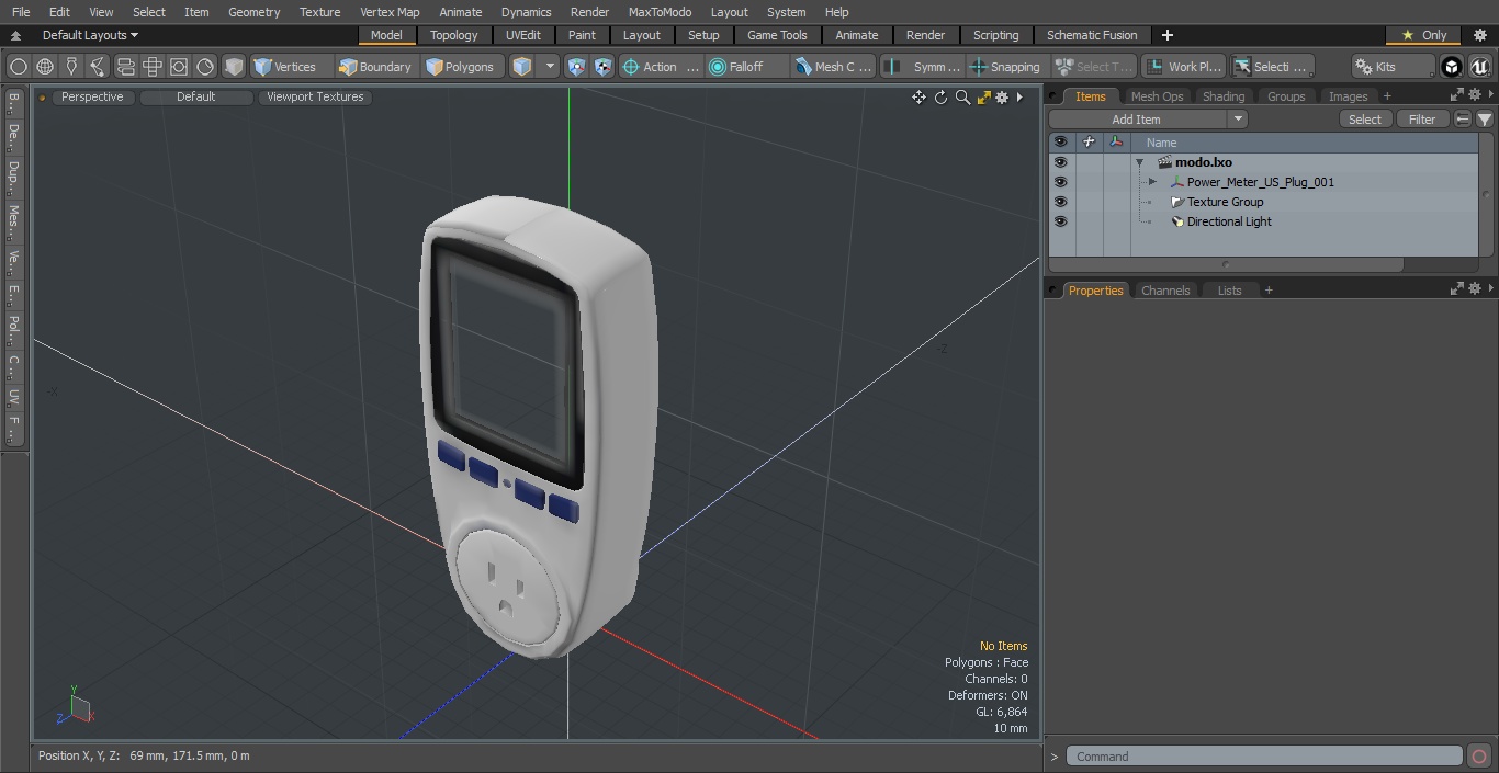 Power Meter US Plug 3D model