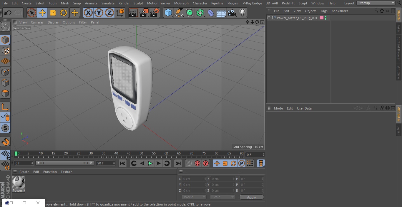 Power Meter US Plug 3D model