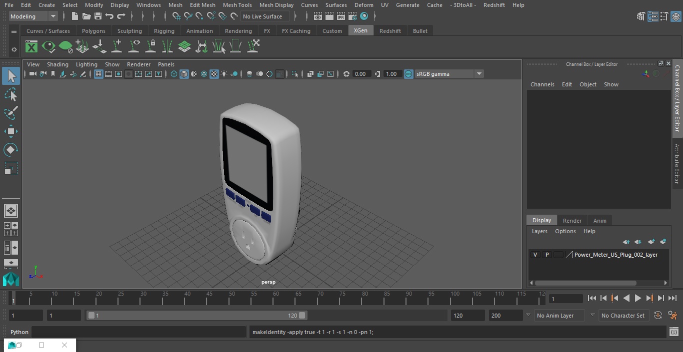 Power Meter US Plug 3D model