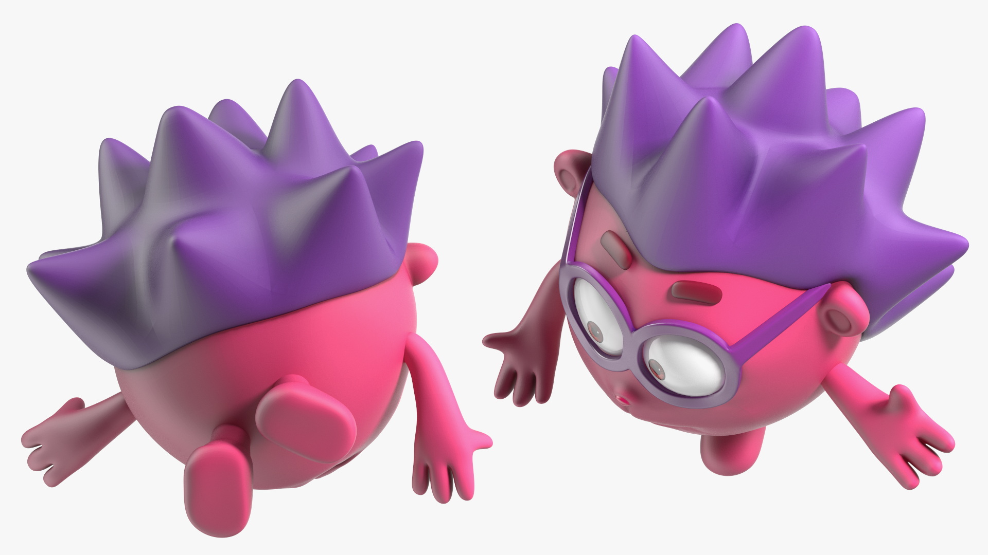 3D GoGoRiki Hedgehog Character Happy Pose model