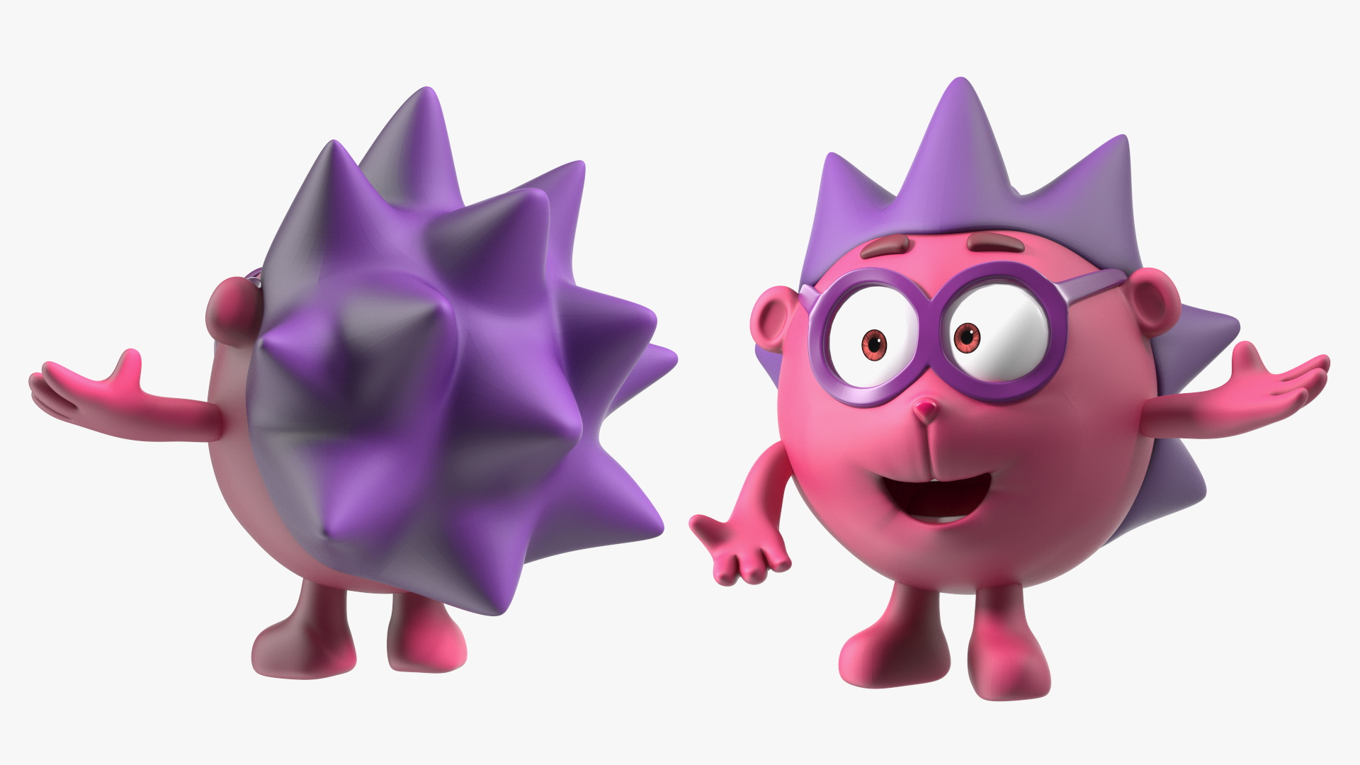 3D GoGoRiki Hedgehog Character Happy Pose model