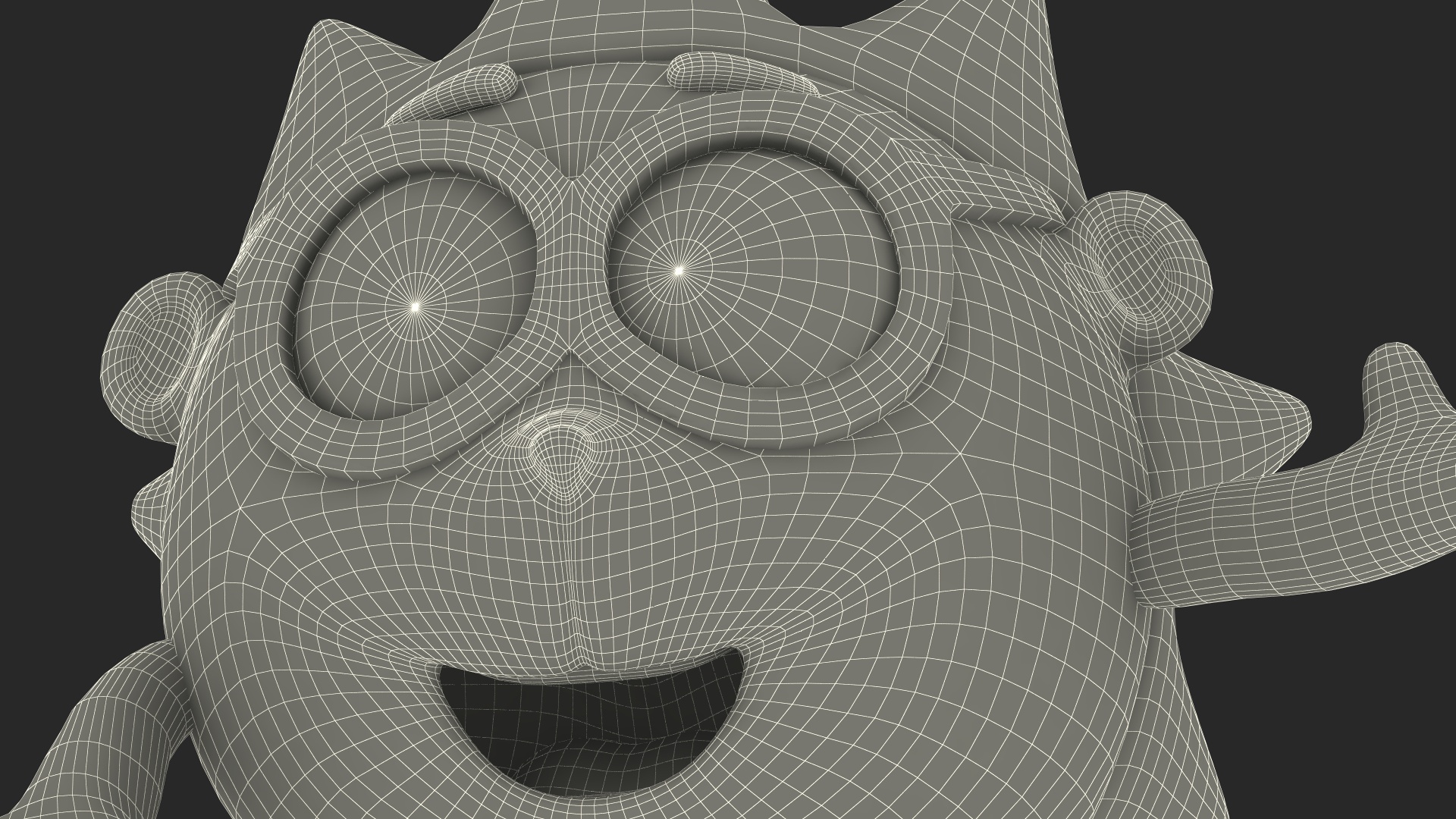 3D GoGoRiki Hedgehog Character Happy Pose model