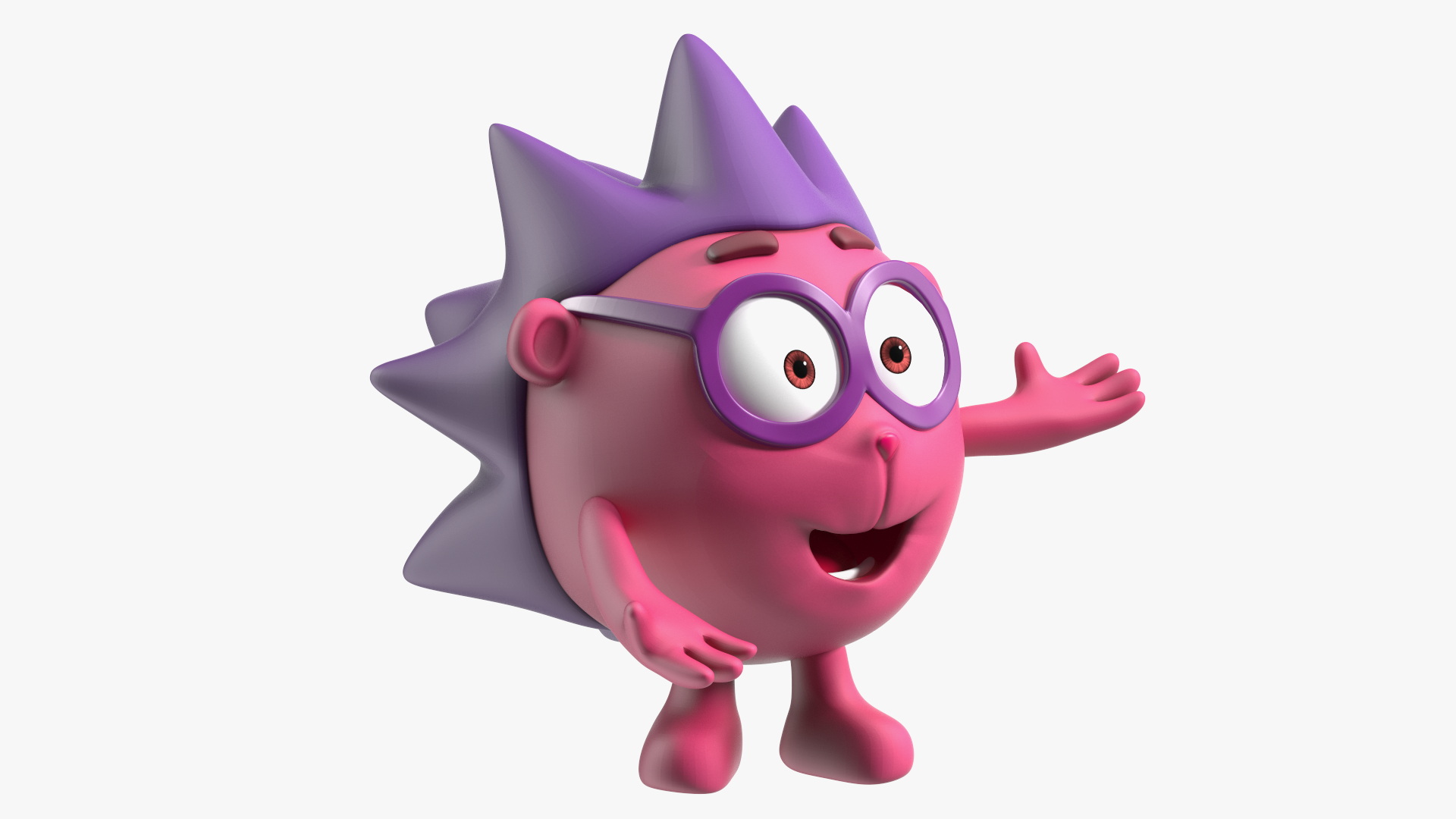 3D GoGoRiki Hedgehog Character Happy Pose model