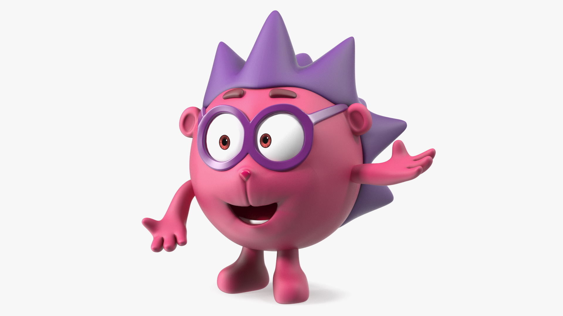3D GoGoRiki Hedgehog Character Happy Pose model