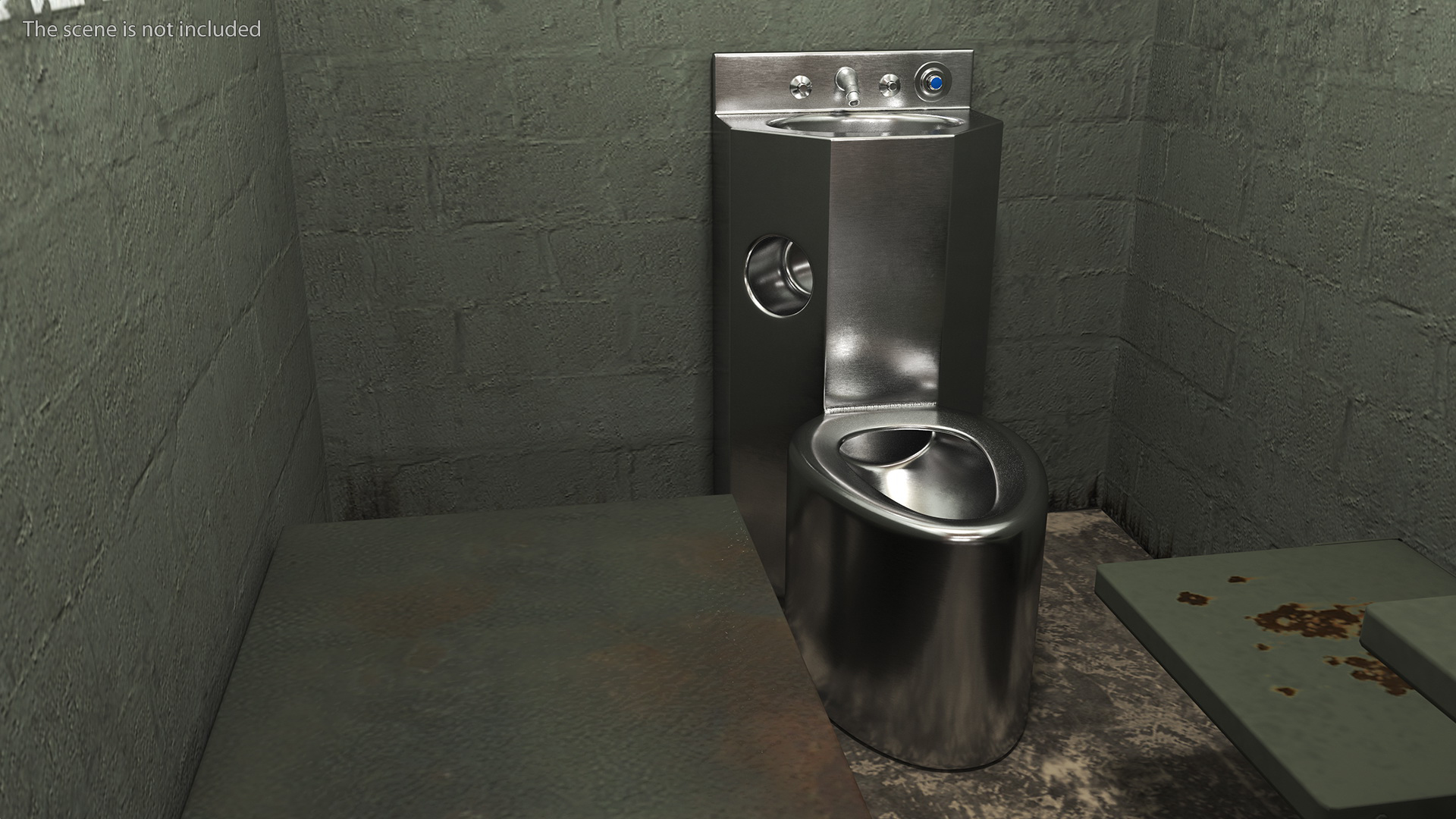3D Stainless Steel Commode Toilet Basin Combination model