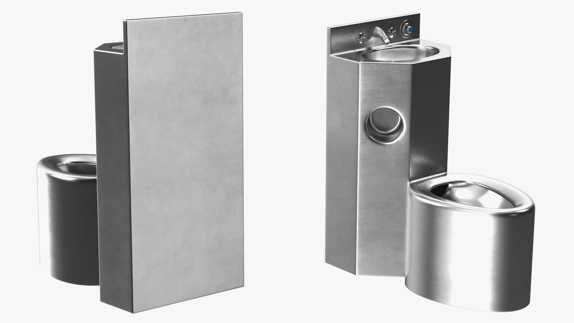 3D Stainless Steel Commode Toilet Basin Combination model
