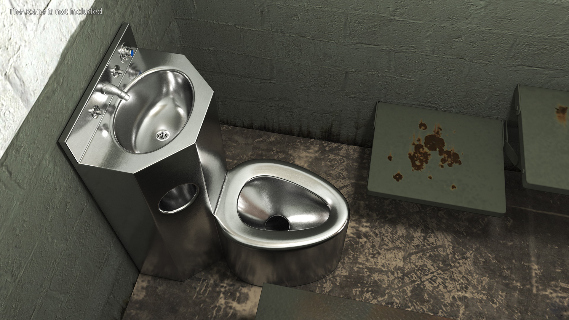 3D Stainless Steel Commode Toilet Basin Combination model