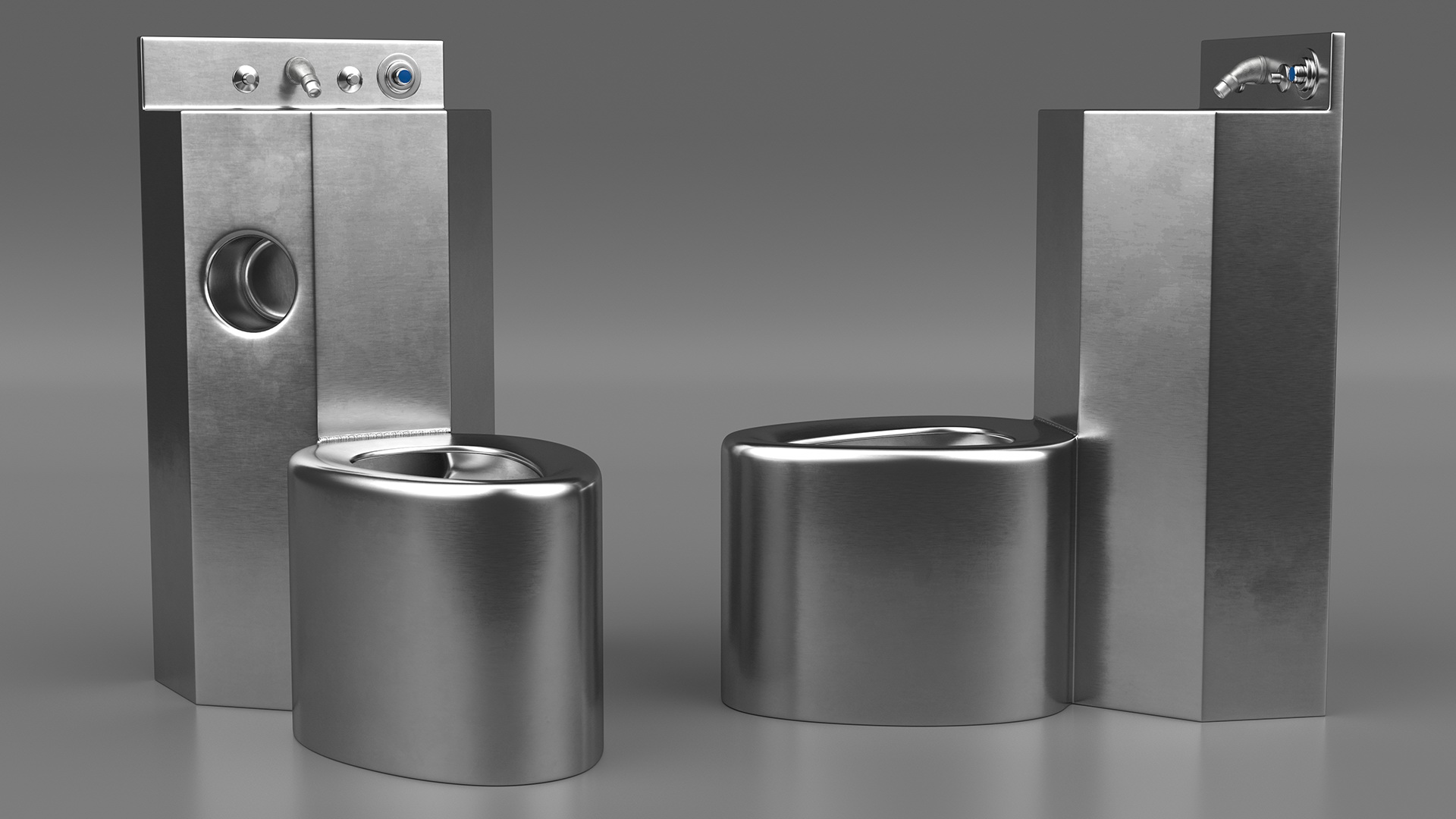 3D Stainless Steel Commode Toilet Basin Combination model