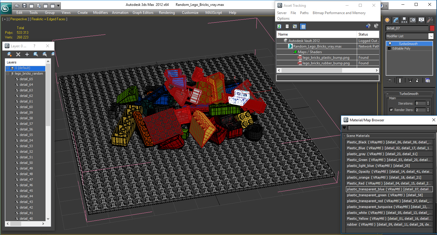 3D Random Lego Bricks model