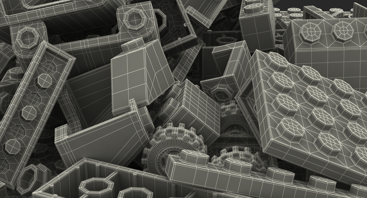 3D Random Lego Bricks model