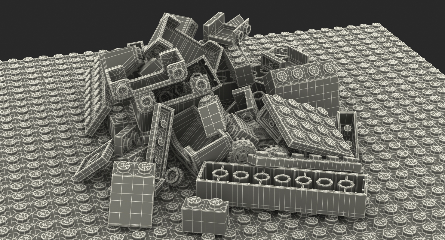 3D Random Lego Bricks model