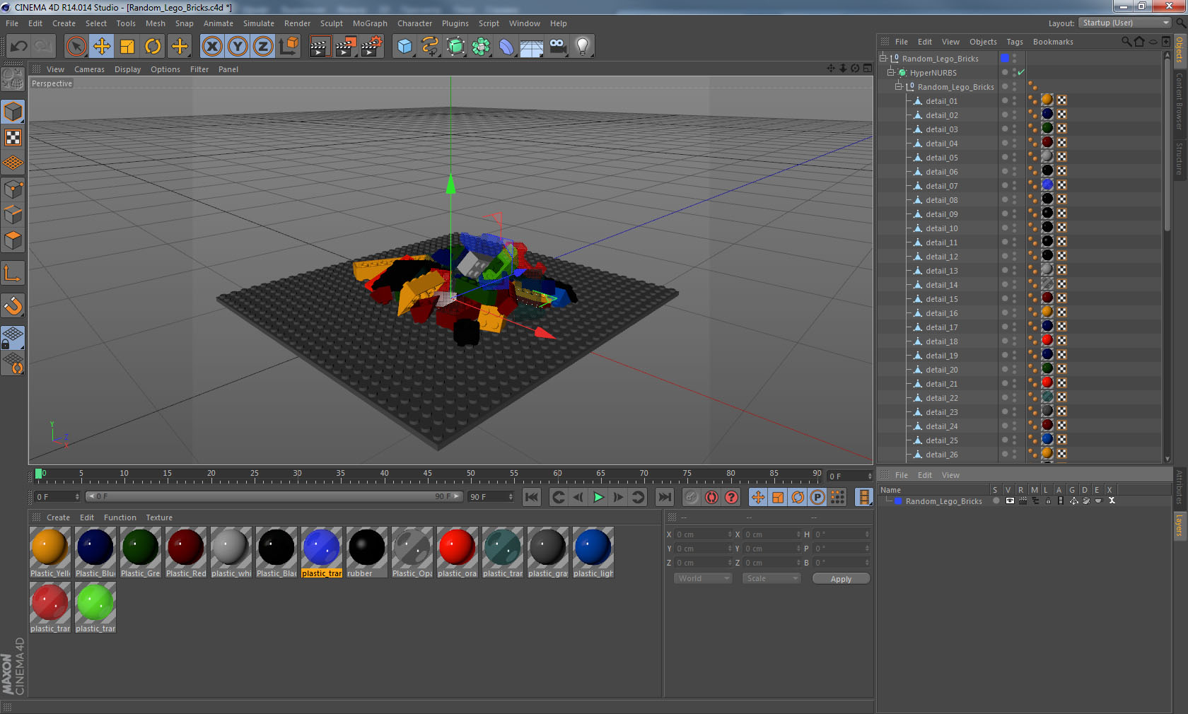 3D Random Lego Bricks model