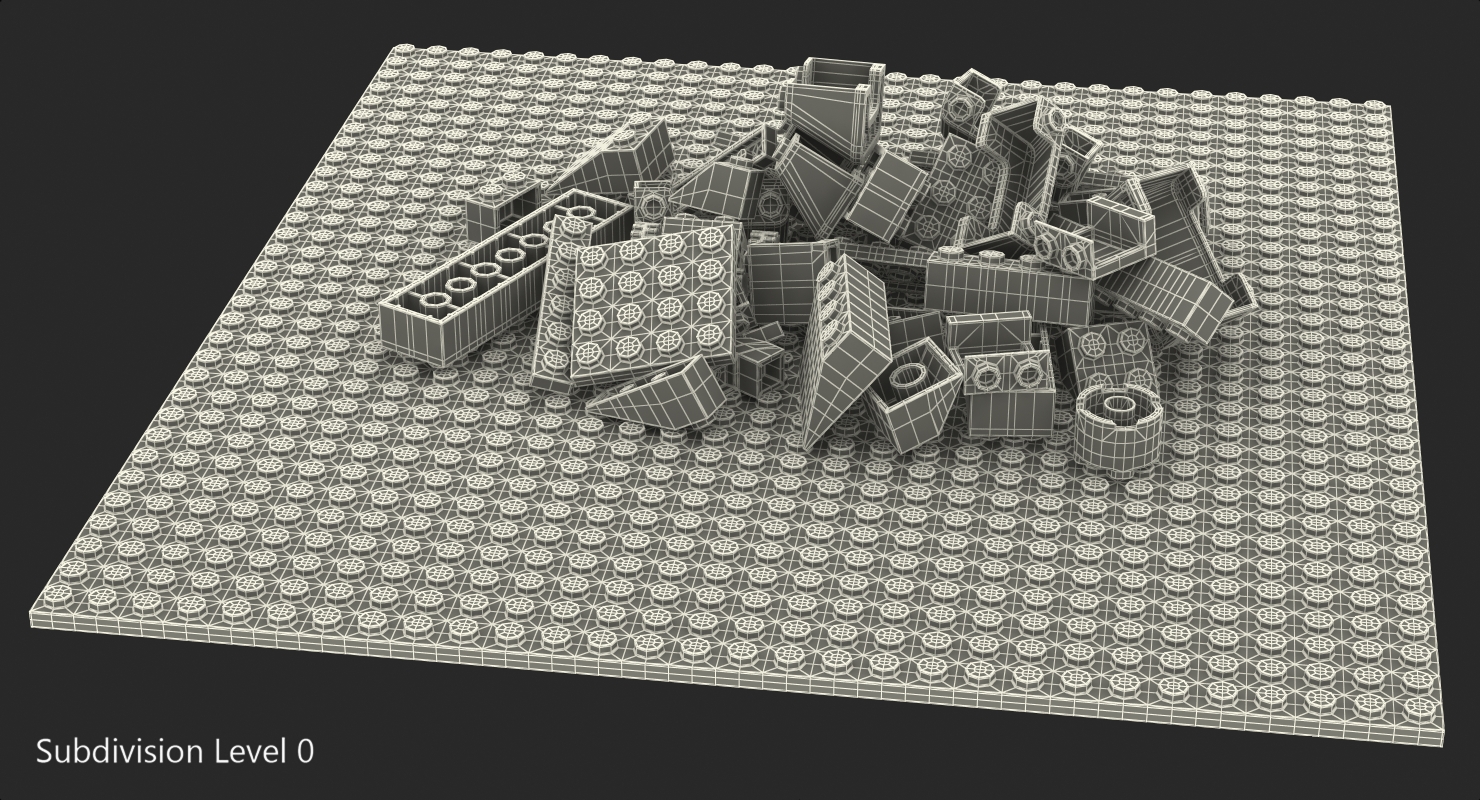 3D Random Lego Bricks model