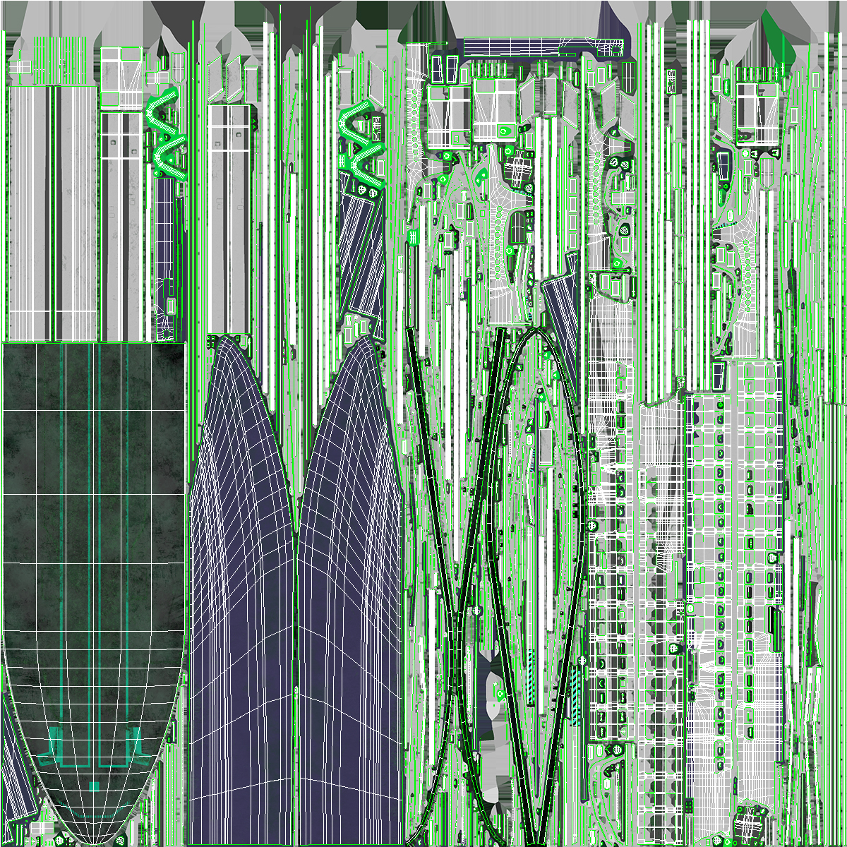 3D Large Ferry Ship