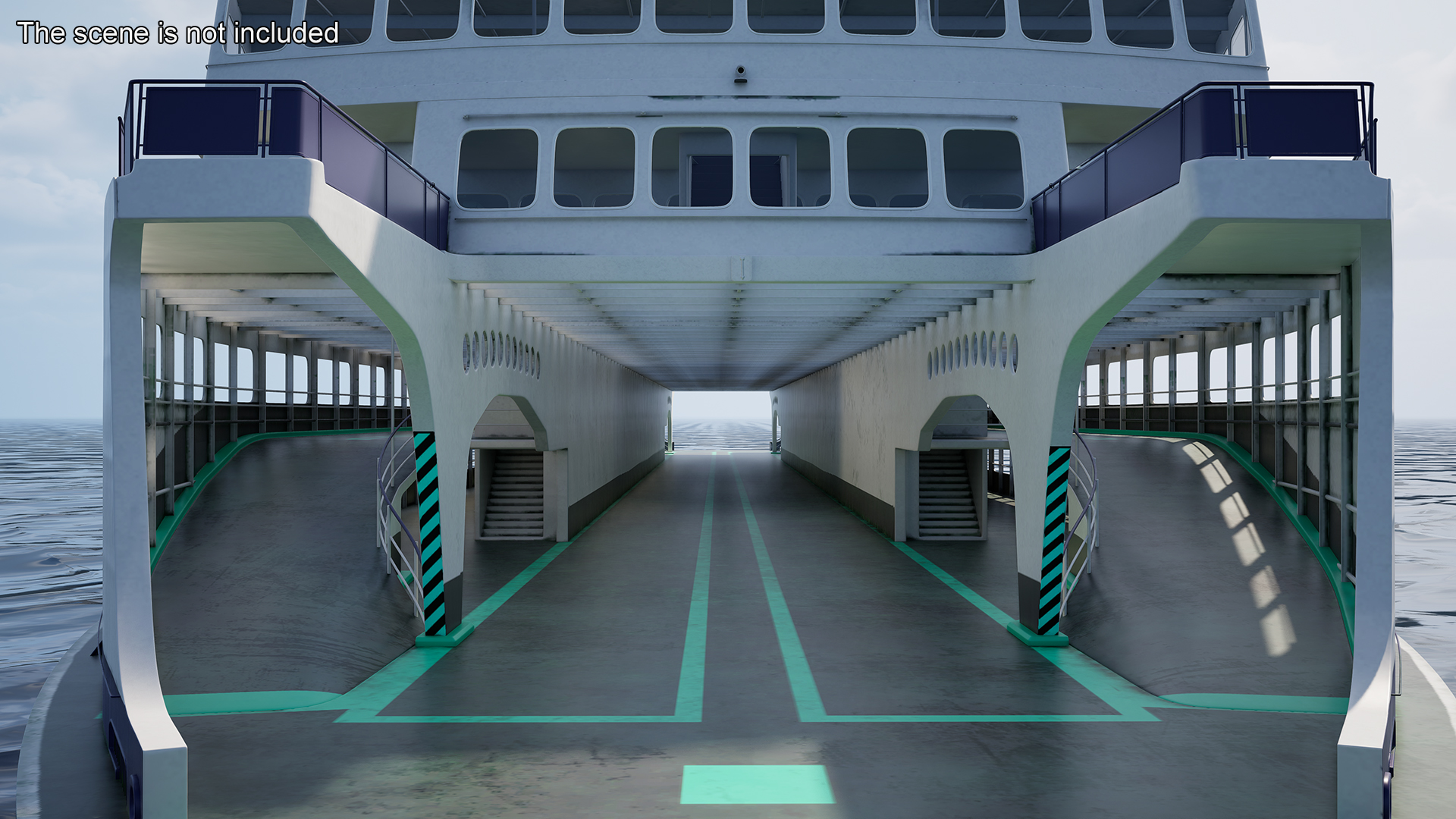 3D Large Ferry Ship