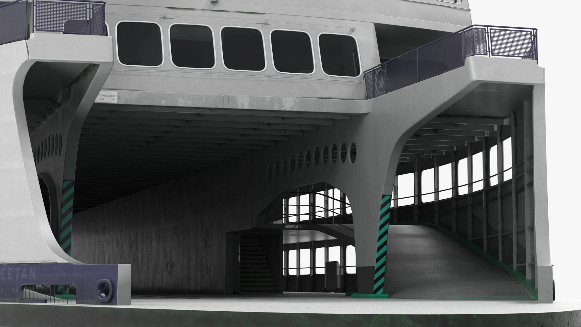 3D Large Ferry Ship