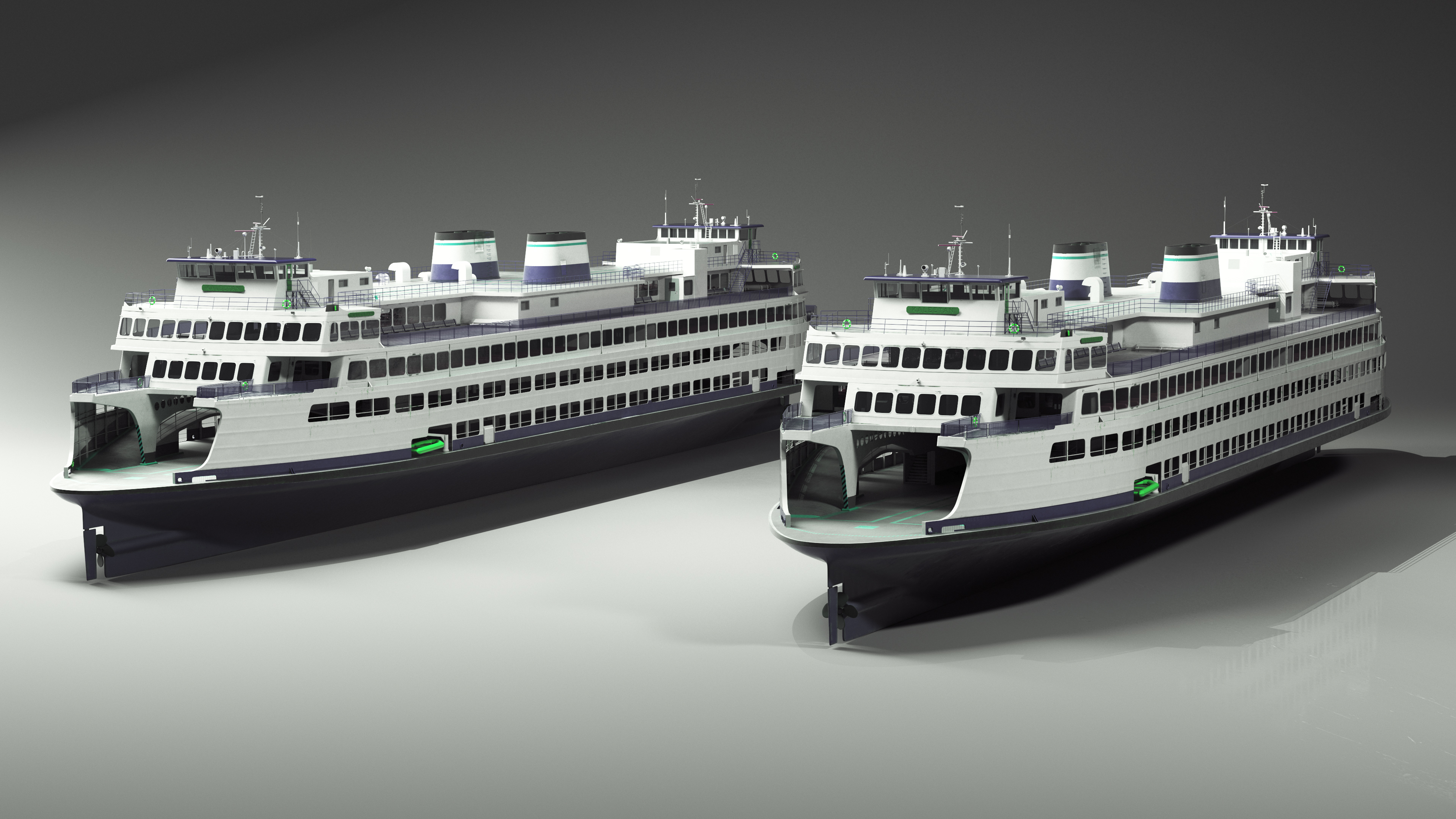 3D Large Ferry Ship