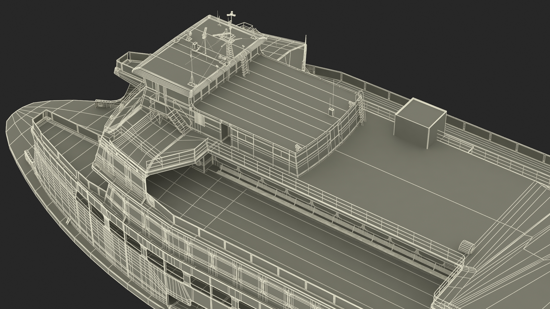 3D Large Ferry Ship