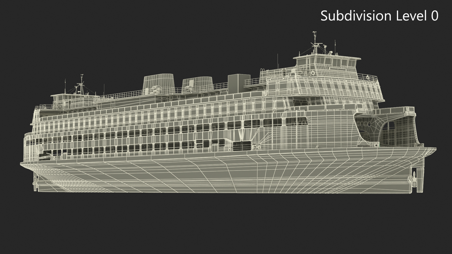 3D Large Ferry Ship
