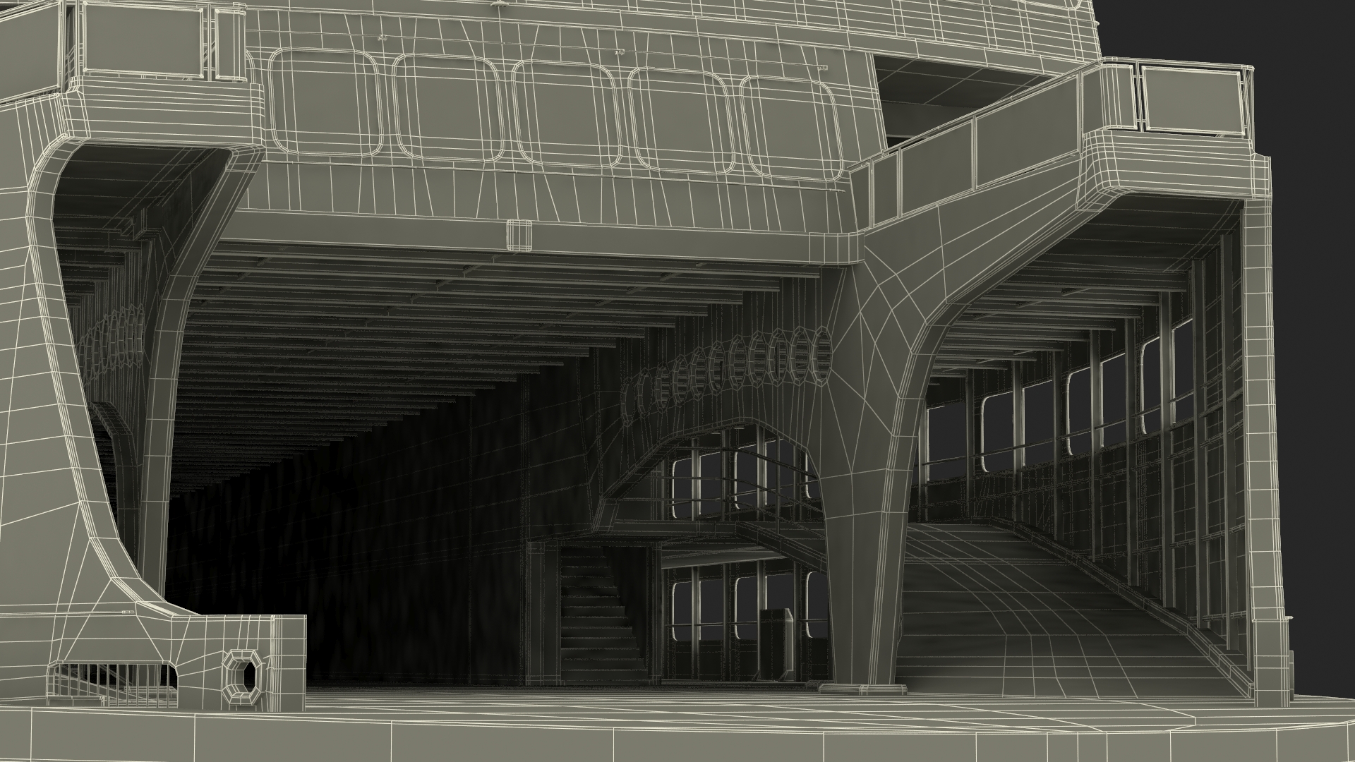 3D Large Ferry Ship