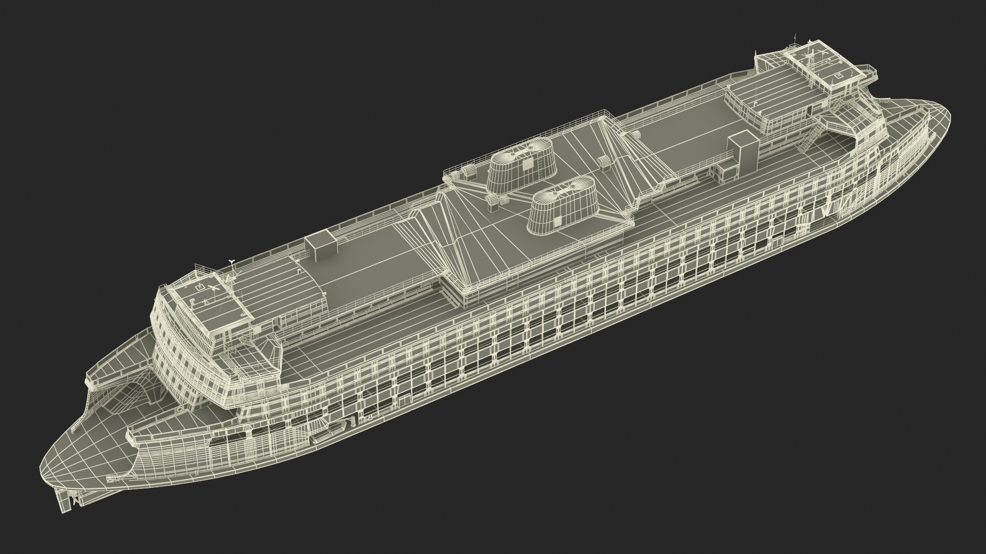 3D Large Ferry Ship