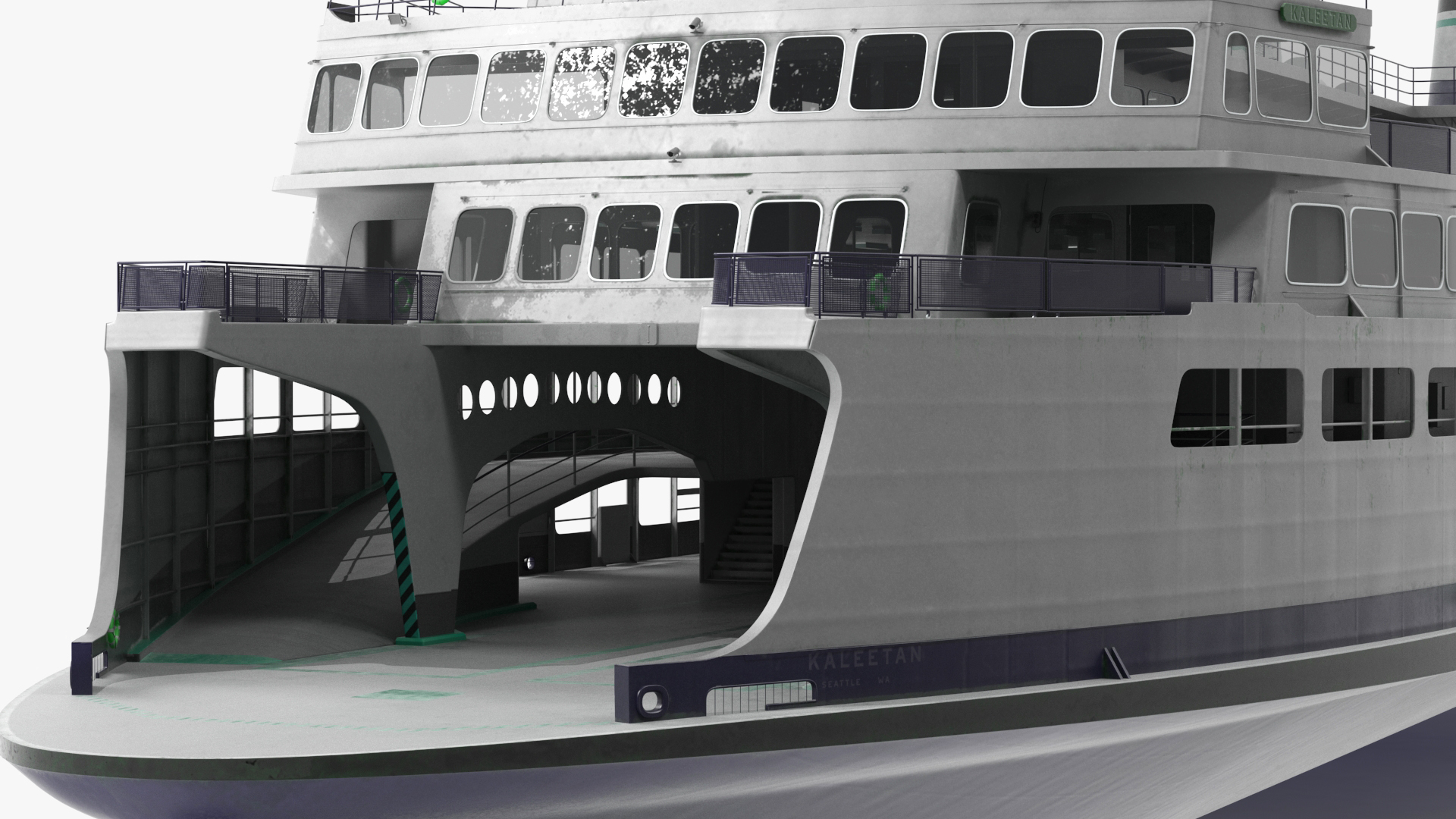 3D Large Ferry Ship
