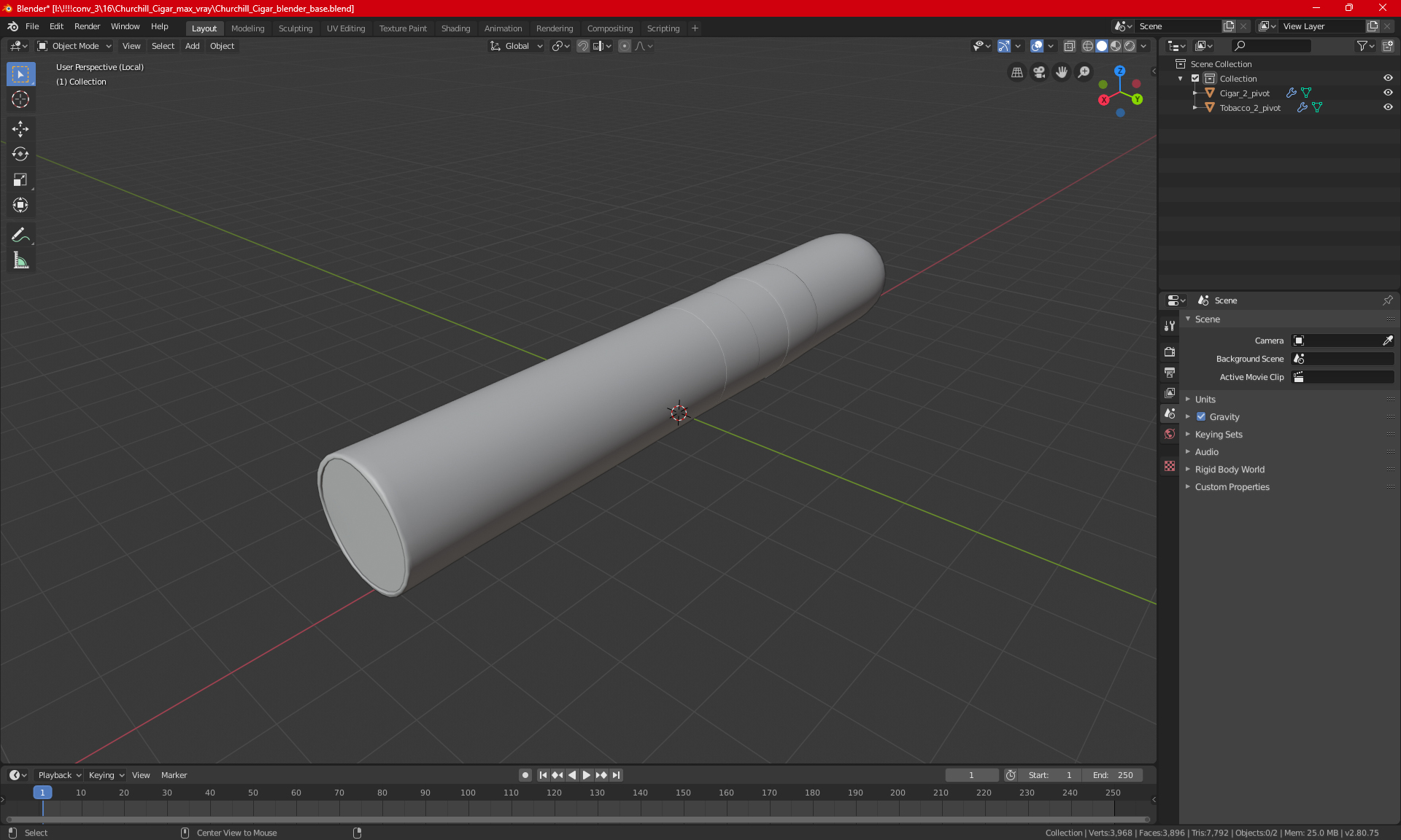 3D model Churchill Cigar