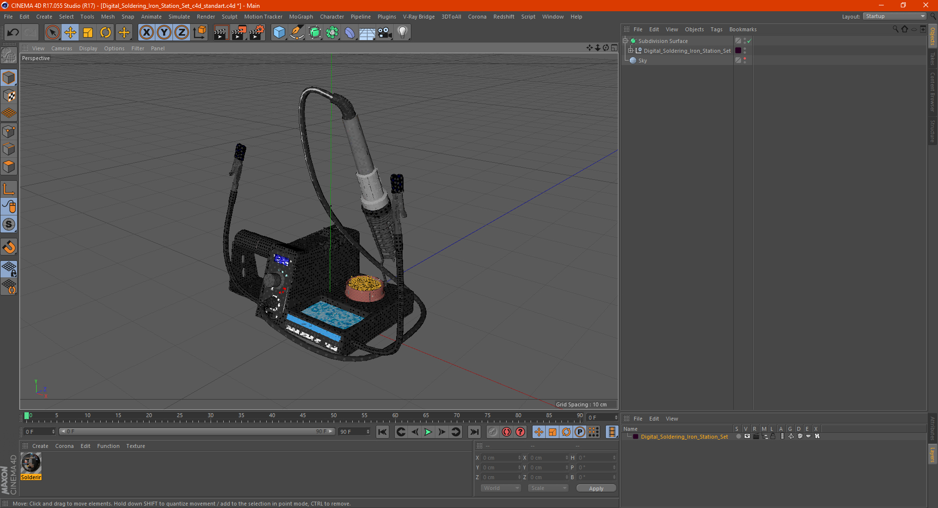 Digital Soldering Iron Station Set 3D model