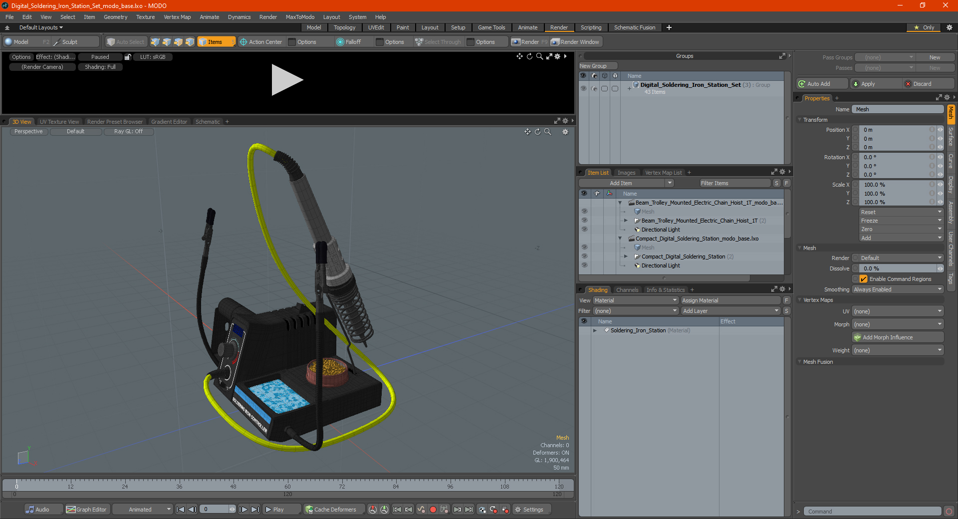 Digital Soldering Iron Station Set 3D model