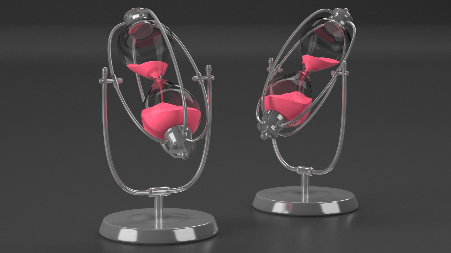 3D Silver Hourglass