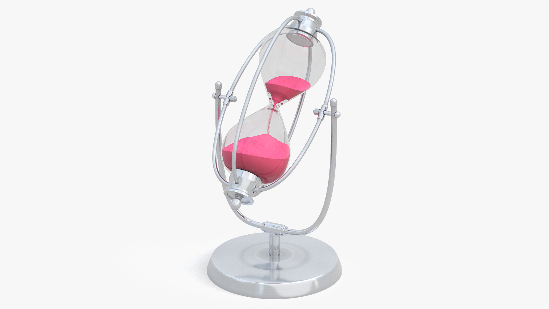 3D Silver Hourglass