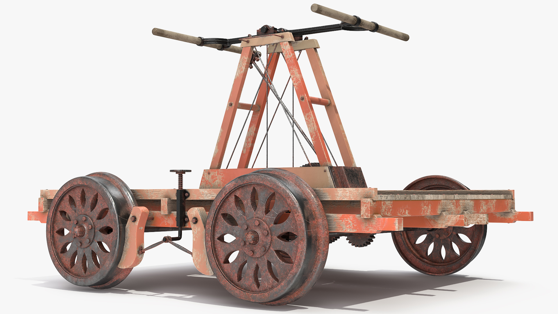 3D model Vintage Railway Handcar Rigged